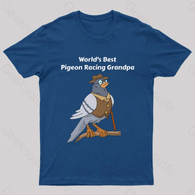 World’s Best Pigeon Racing Grandpa Nerd T-Shirt Navy / S