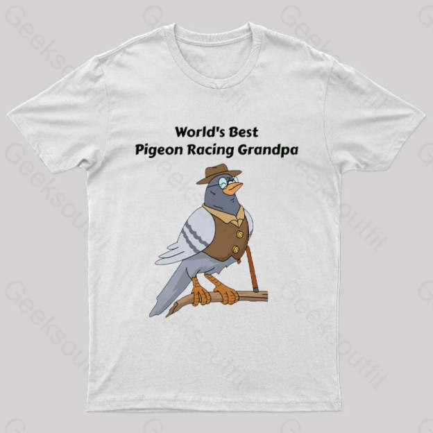 World’s Best Pigeon Racing Grandpa Nerd T-Shirt White / S