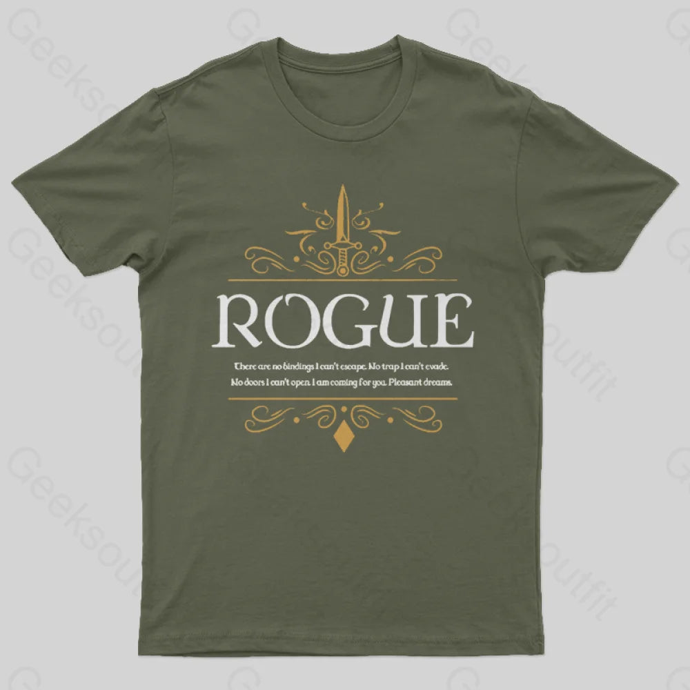 Wow Dungeons Crawler And Dragons Slayer Geek T-Shirt Army Green / S