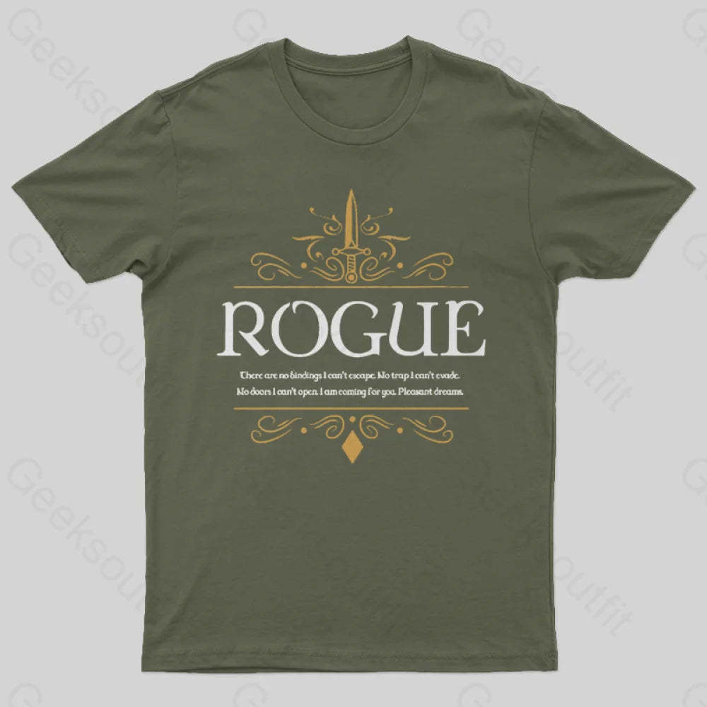 Wow Dungeons Crawler And Dragons Slayer Geek T-Shirt Army Green / S