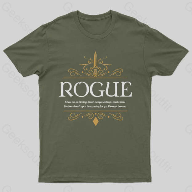 Wow Dungeons Crawler And Dragons Slayer Geek T-Shirt Army Green / S