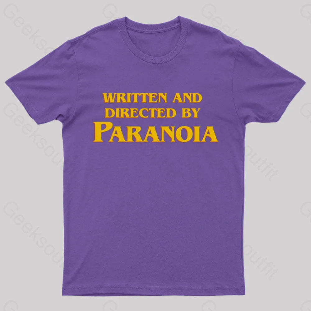 Written And Directed By Paranoia Geek T-Shirt Purple / S
