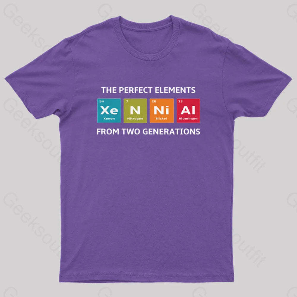 Xennials The Perfect Elements Of Two Generations Nerd T-Shirt Purple / S
