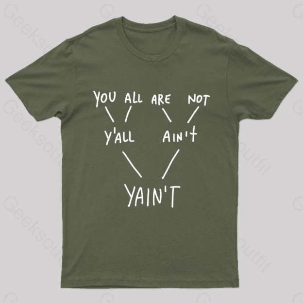 Yaint Verb Origin Geek T-Shirt Army Green / S
