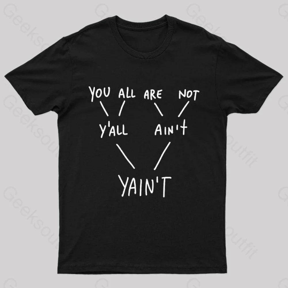 Yaint Verb Origin Geek T-Shirt Black / S