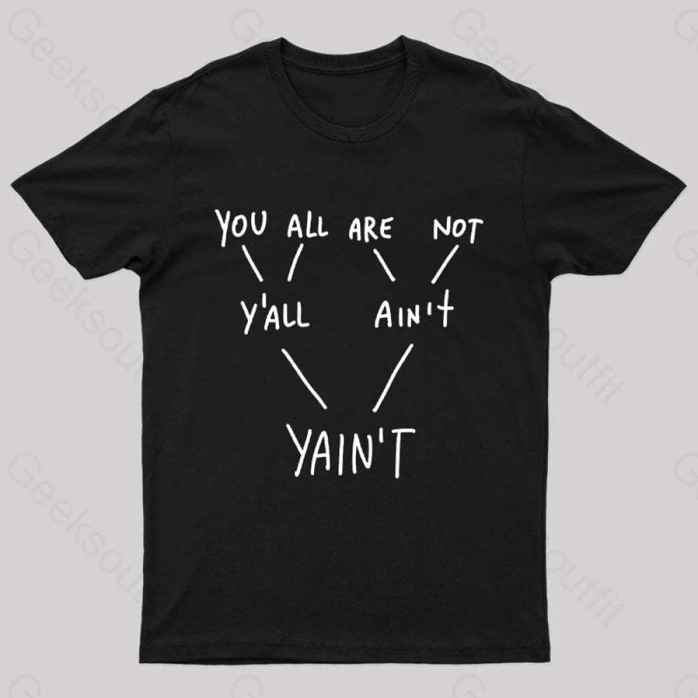 Yaint Verb Origin Geek T-Shirt Black / S