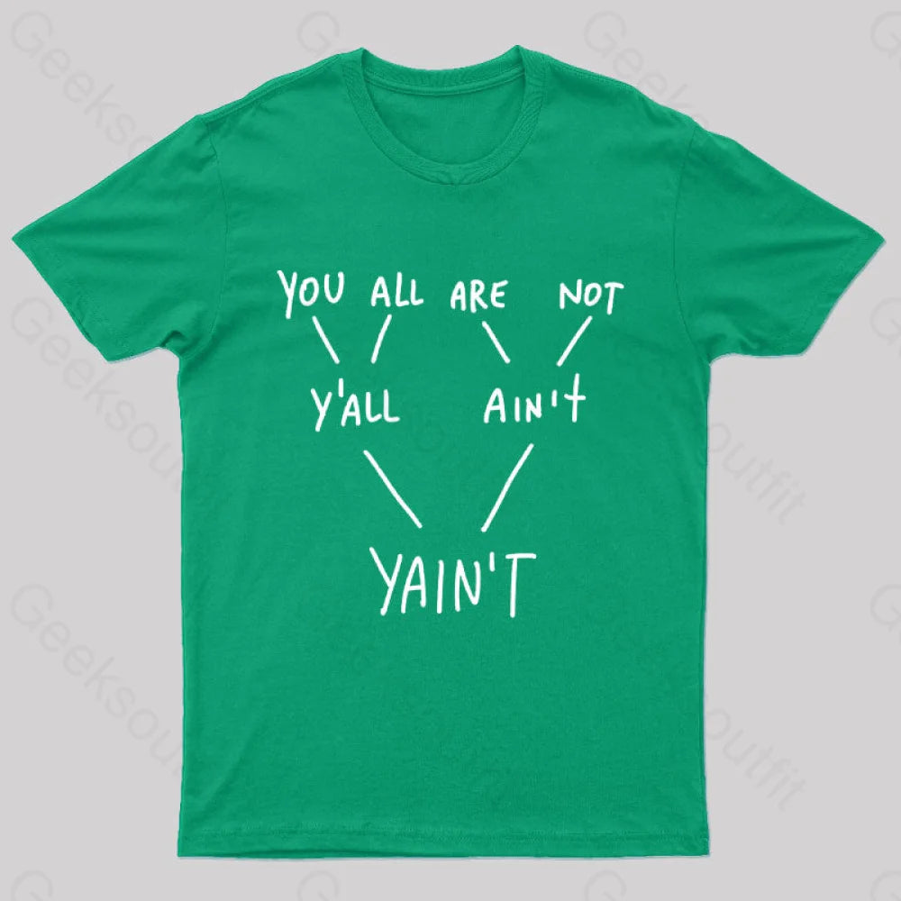 Yaint Verb Origin Geek T-Shirt Green / S