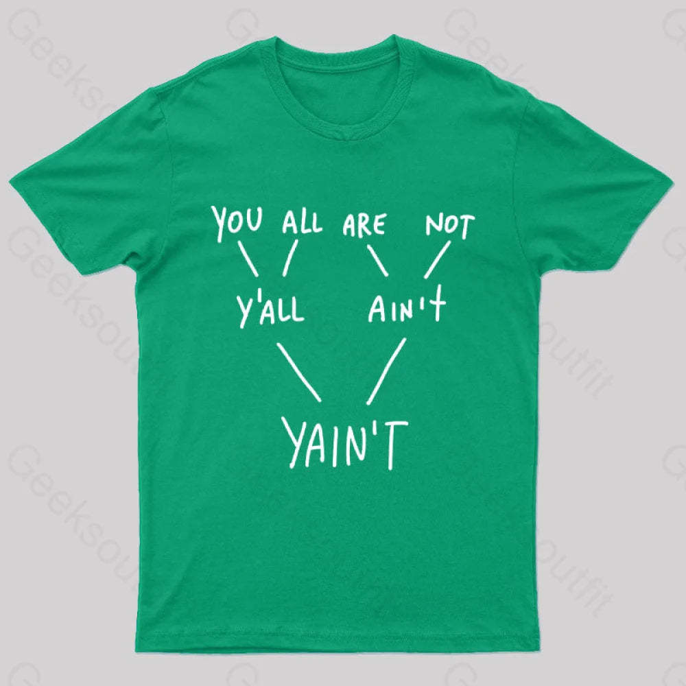 Yaint Verb Origin Geek T-Shirt Green / S