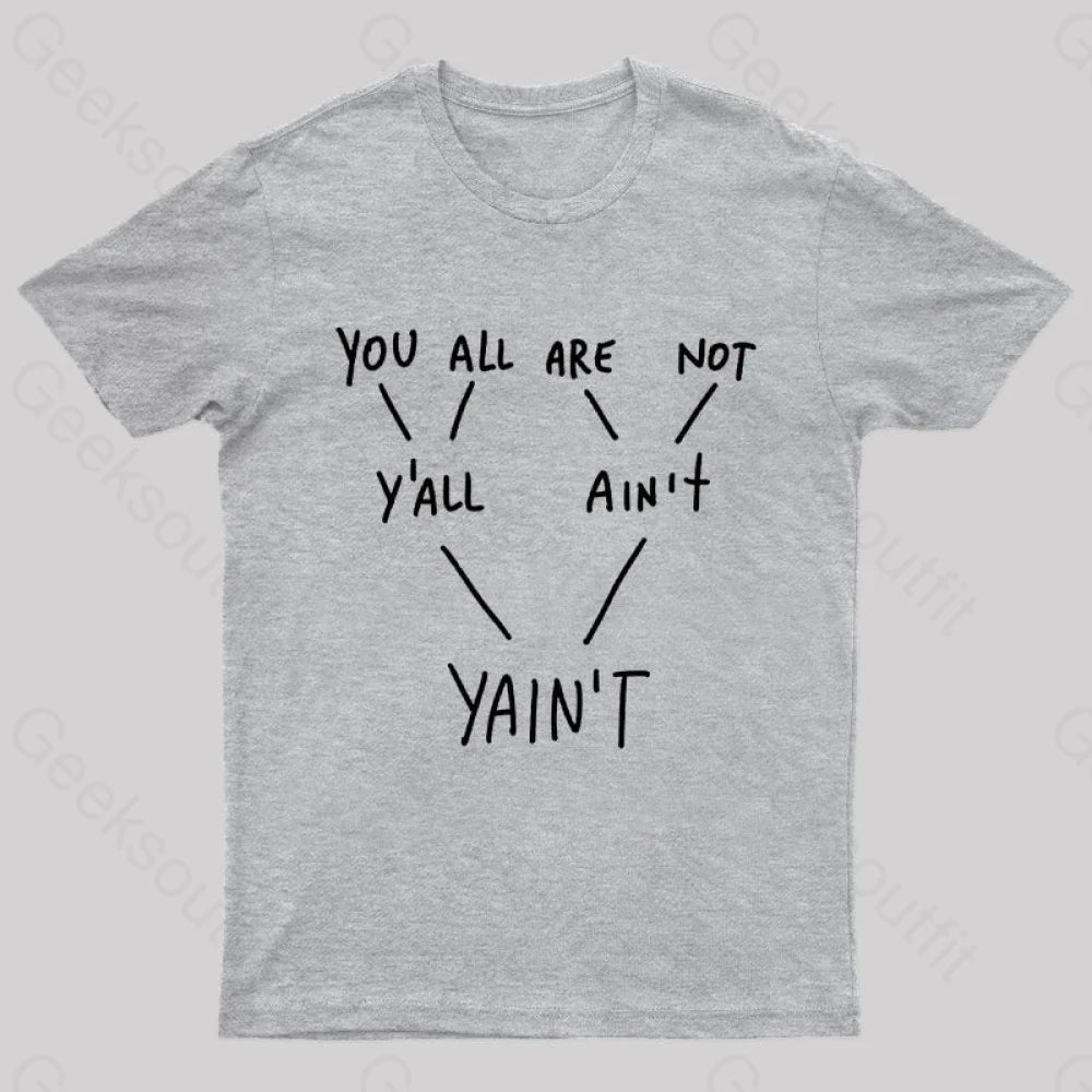 Yaint Verb Origin Geek T-Shirt Grey / S