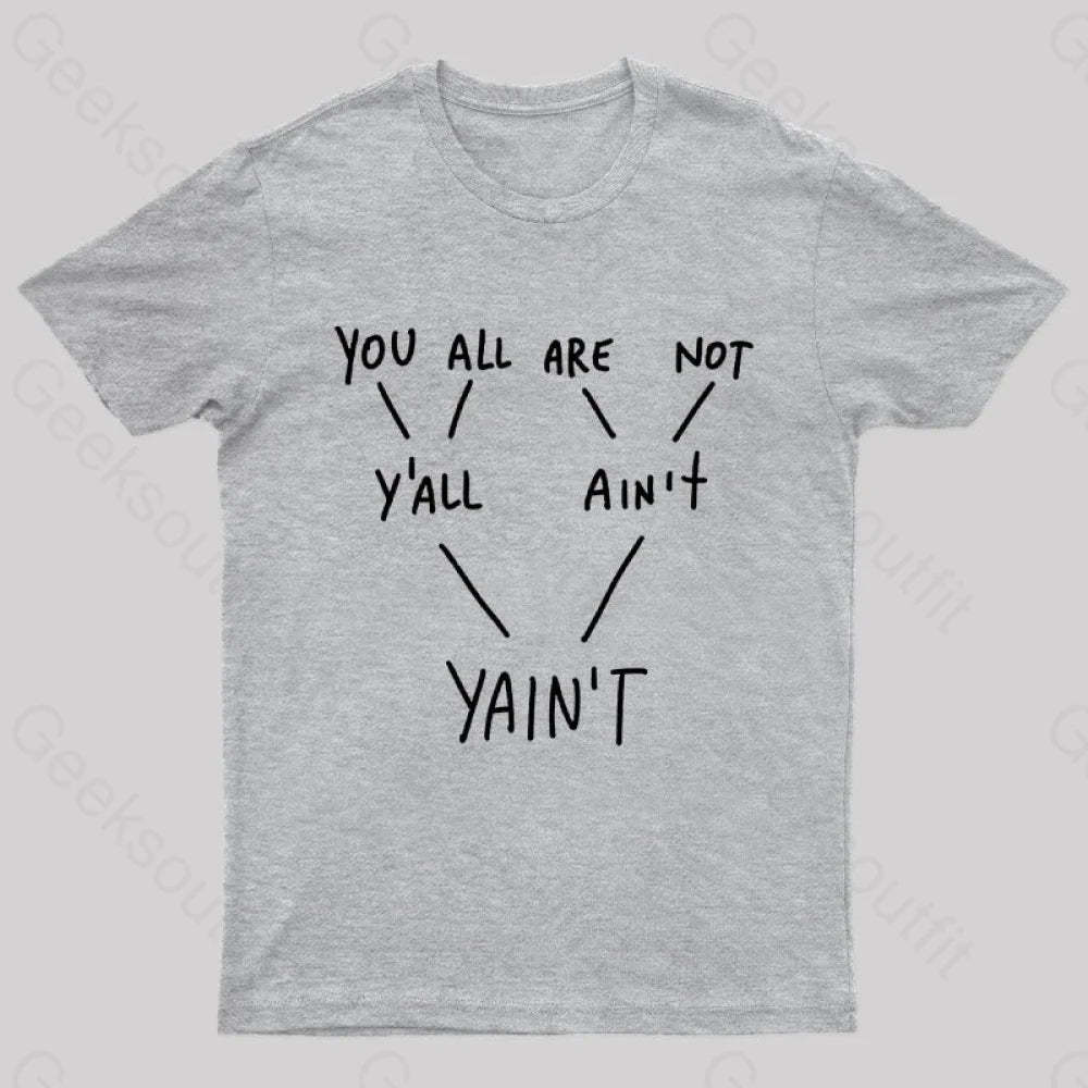 Yaint Verb Origin Geek T-Shirt Grey / S