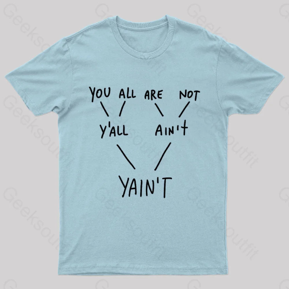 Yaint Verb Origin Geek T-Shirt Light Blue / S
