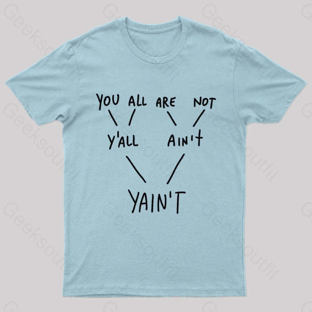 Yaint Verb Origin Geek T-Shirt Light Blue / S