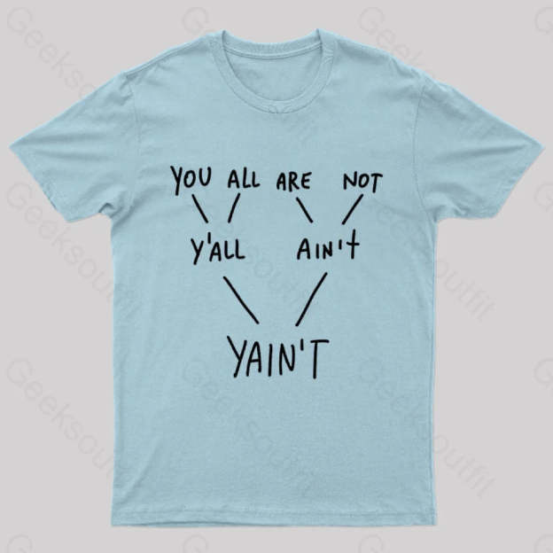 Yaint Verb Origin Geek T-Shirt Light Blue / S