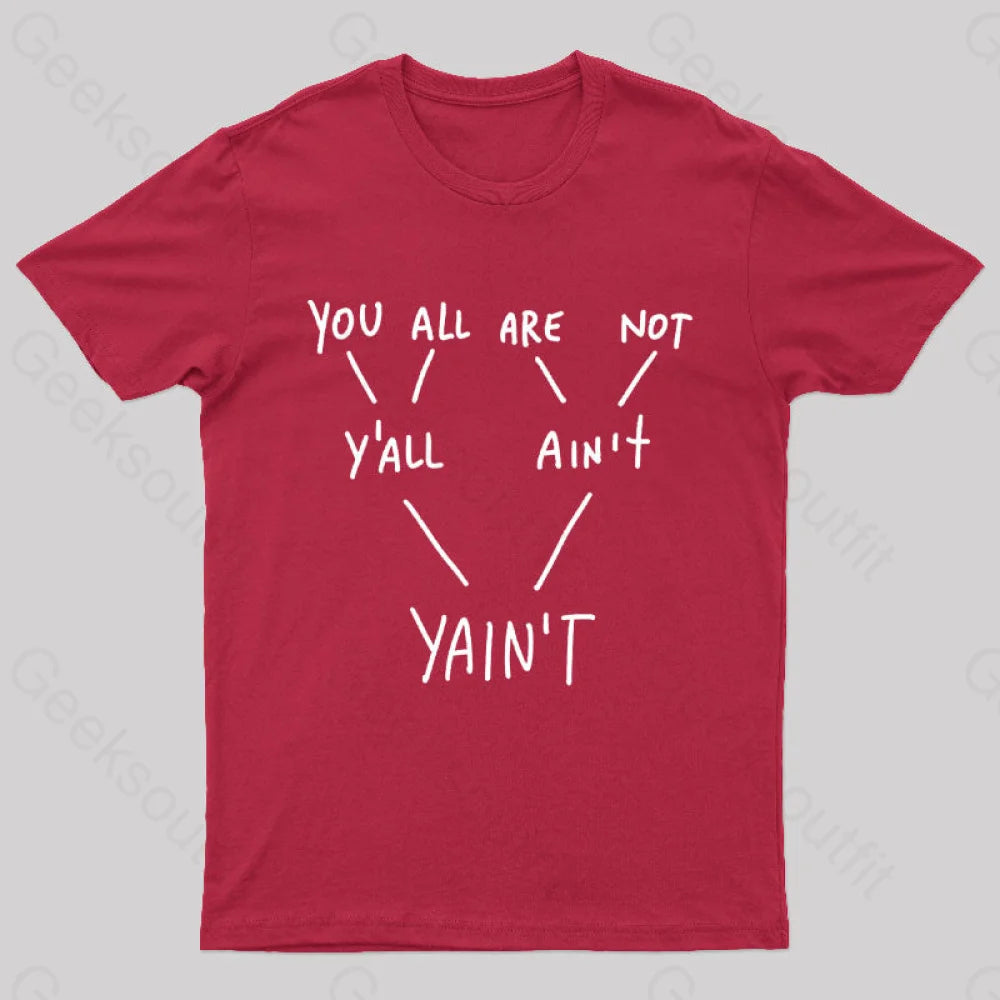 Yaint Verb Origin Geek T-Shirt Red / S