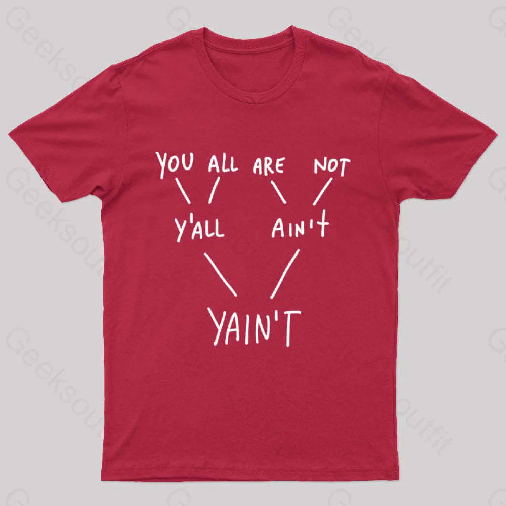 Yaint Verb Origin Geek T-Shirt Red / S