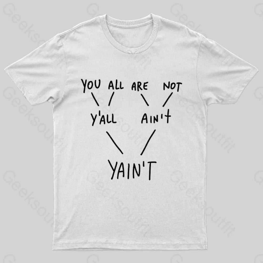 Yaint Verb Origin Geek T-Shirt White / S