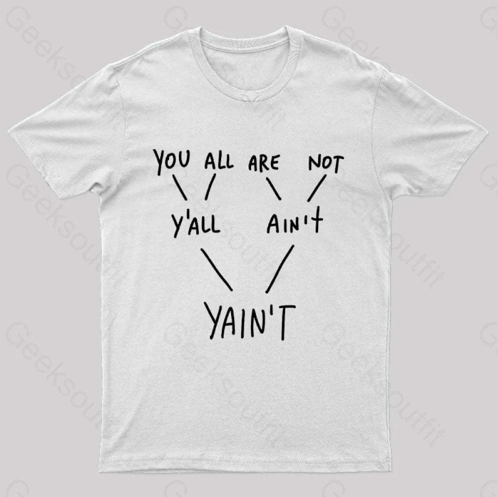 Yaint Verb Origin Geek T-Shirt White / S