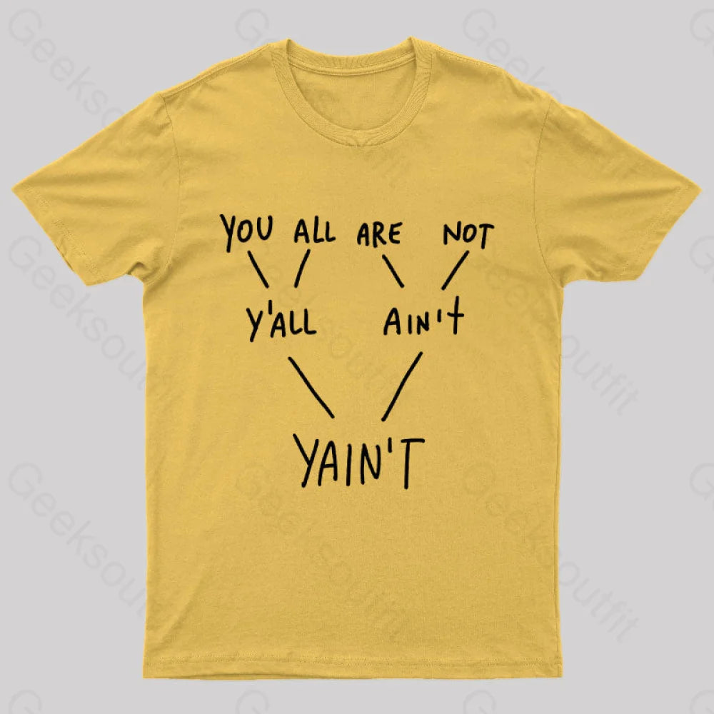 Yaint Verb Origin Geek T-Shirt Yellow / S