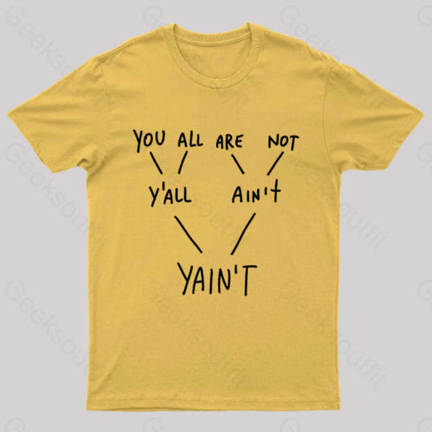 Yaint Verb Origin Geek T-Shirt Yellow / S