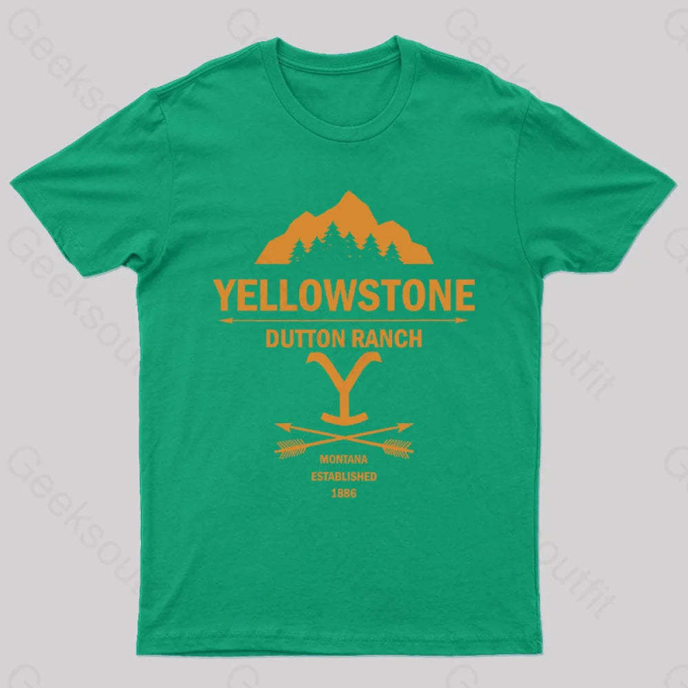 Yellowstone Dutton Ranch Nerd T-Shirt Green / S