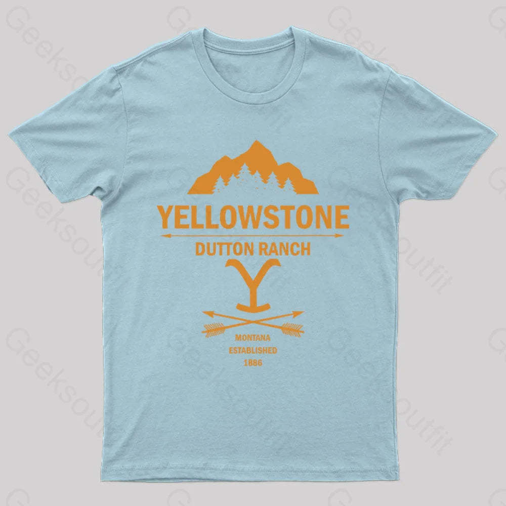 Yellowstone Dutton Ranch Nerd T-Shirt Light Blue / S