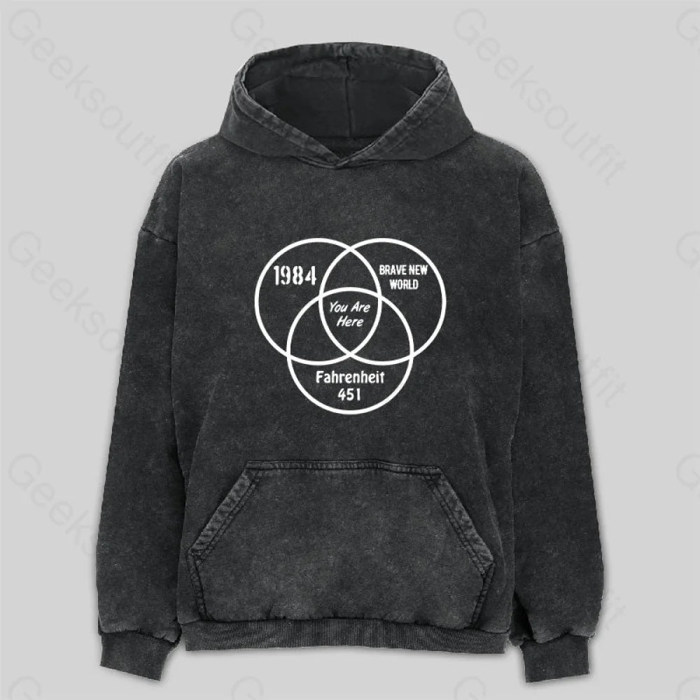 You Are Here Washed Hoodie M
