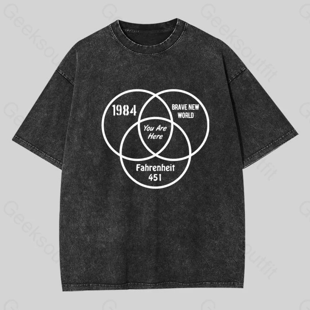 You Are Here Washed T-Shirt Black / S