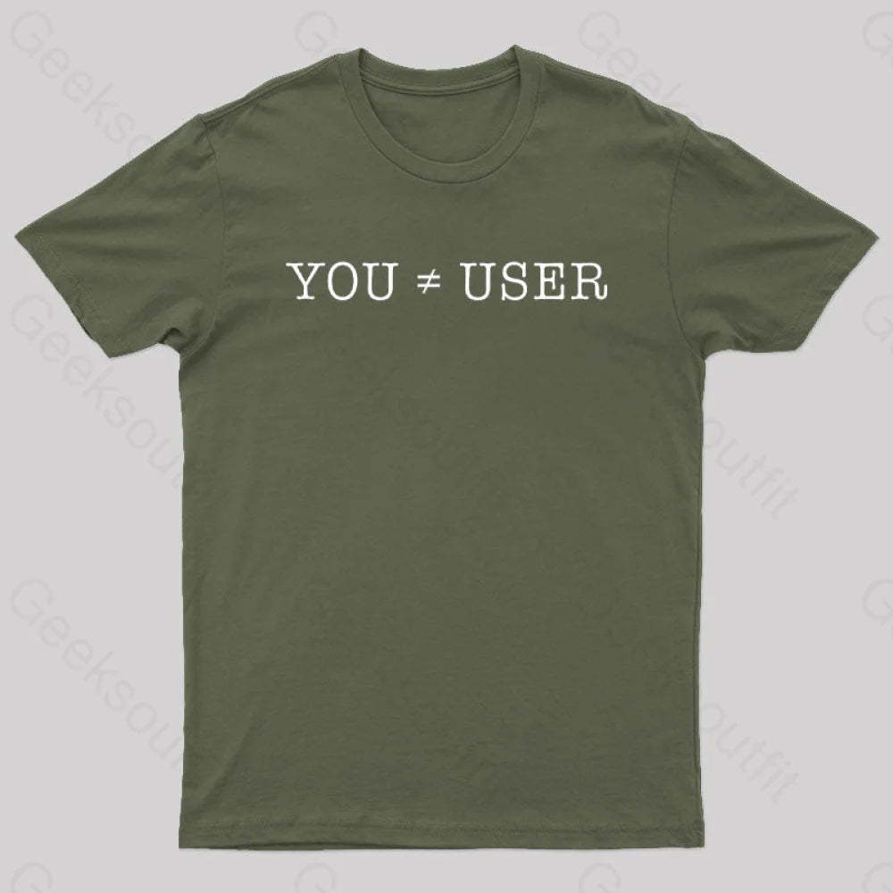 You Are Not The User Geek T-Shirt Army Green / S