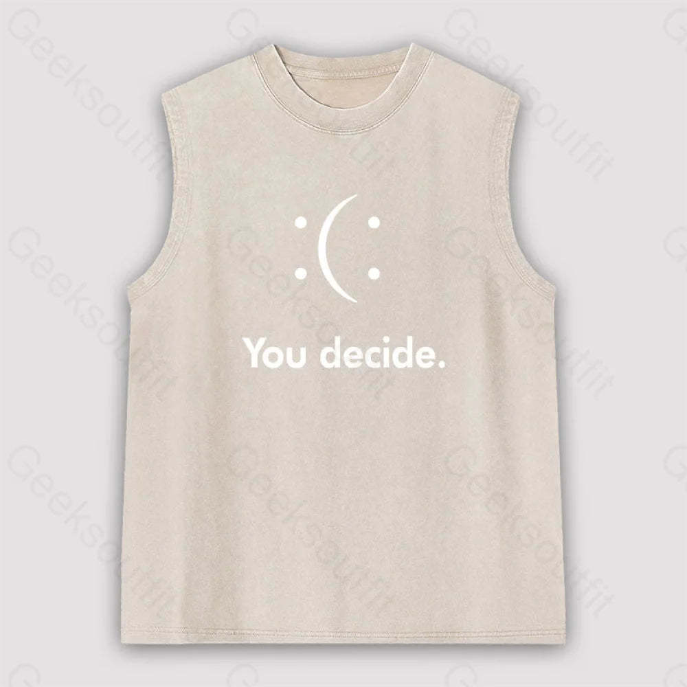You Decide Unisex Washed Tank Apricot / S