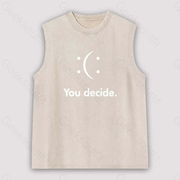 You Decide Unisex Washed Tank Apricot / S