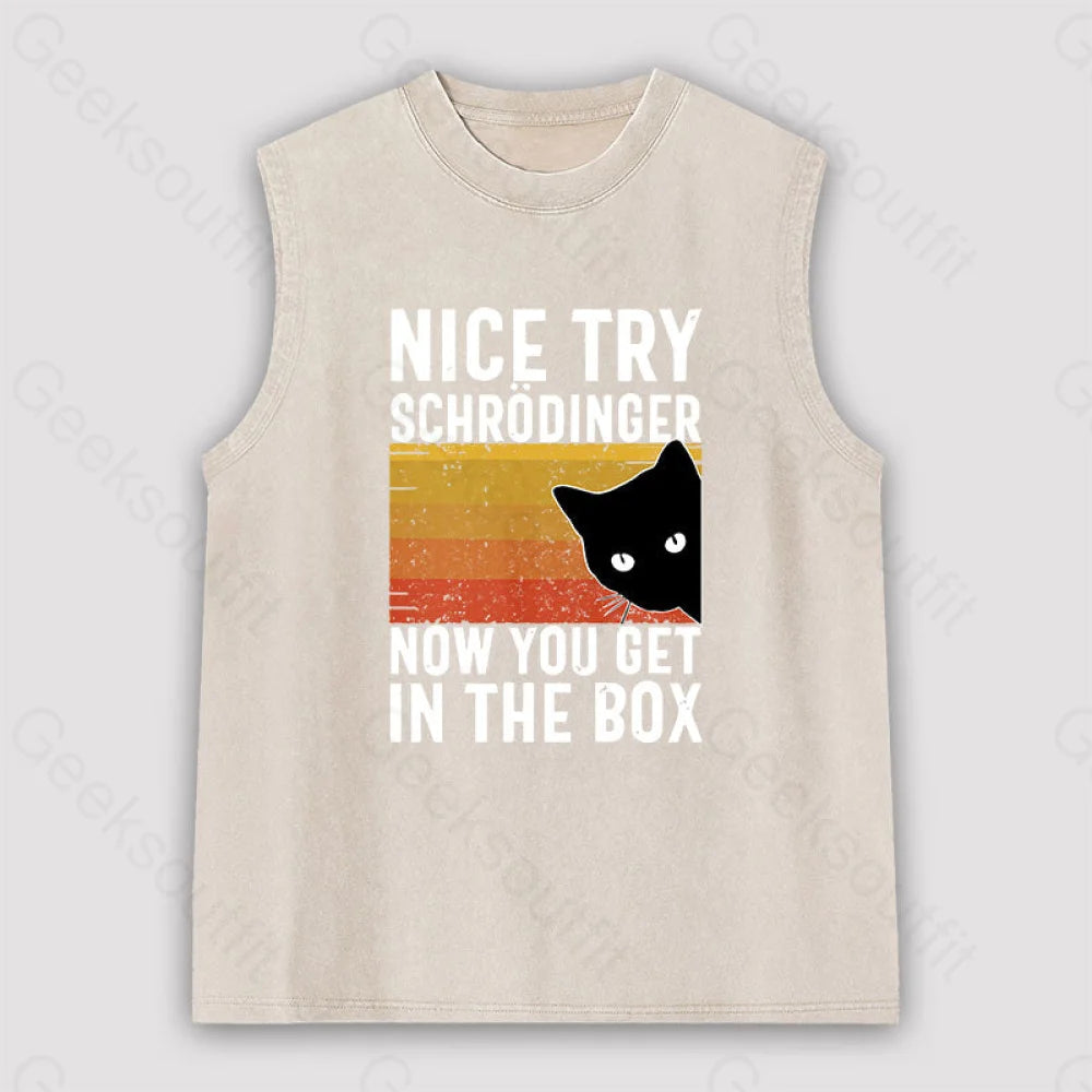 You Get Schrodinger’s Cat In The Box Unisex Washed Tank Apricot / S