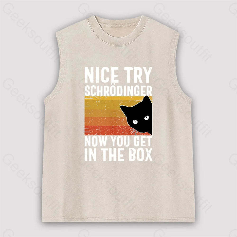 You Get Schrodinger’s Cat In The Box Unisex Washed Tank Apricot / S