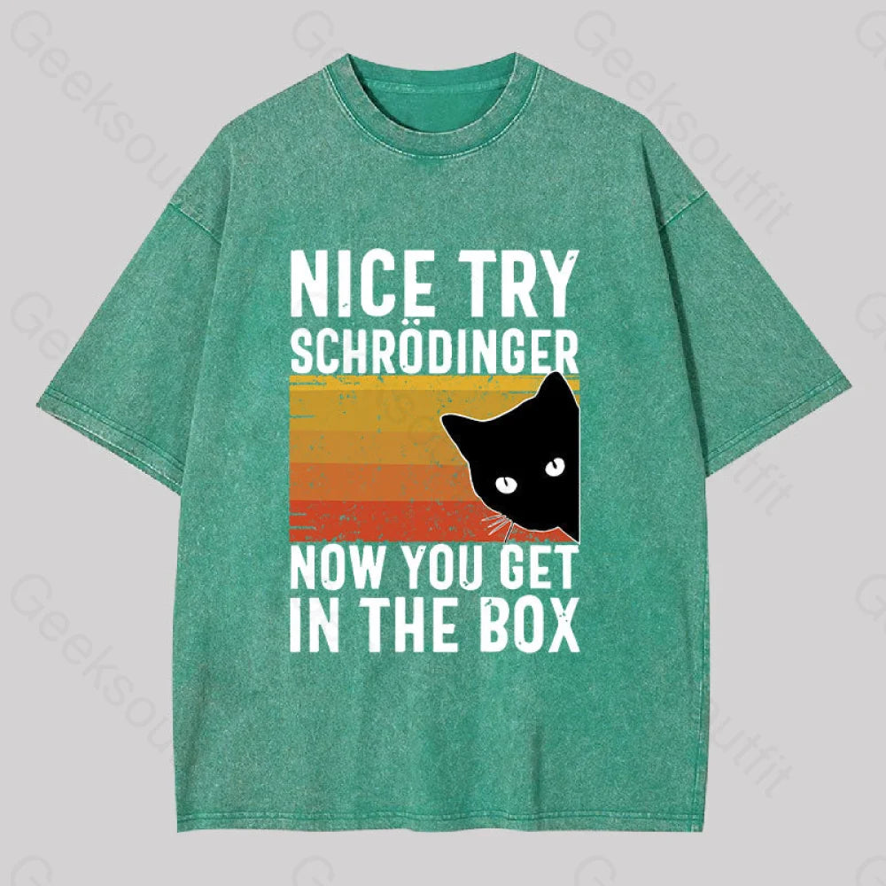 You Get Schrodinger?��s Cat In The Box Washed T-Shirt Grass Green / S