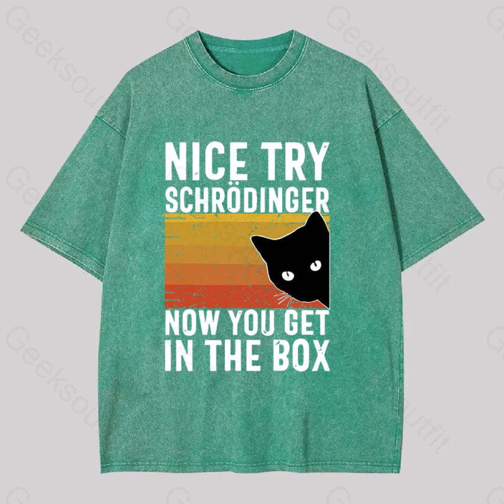 You Get Schrodinger?��s Cat In The Box Washed T-Shirt Grass Green / S