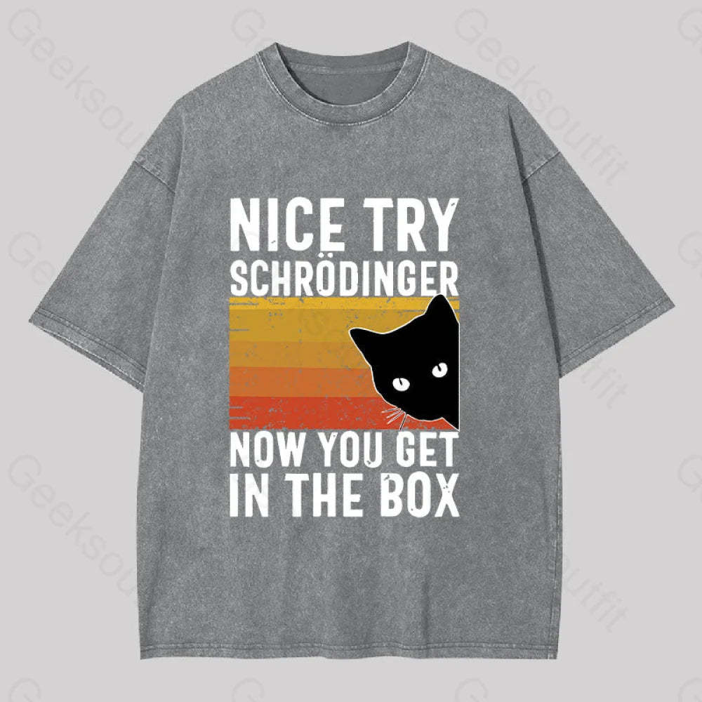 You Get Schrodinger?��s Cat In The Box Washed T-Shirt Grey / S