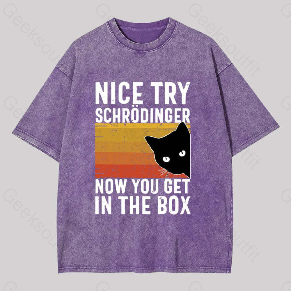 You Get Schrodinger?��s Cat In The Box Washed T-Shirt Purple / S