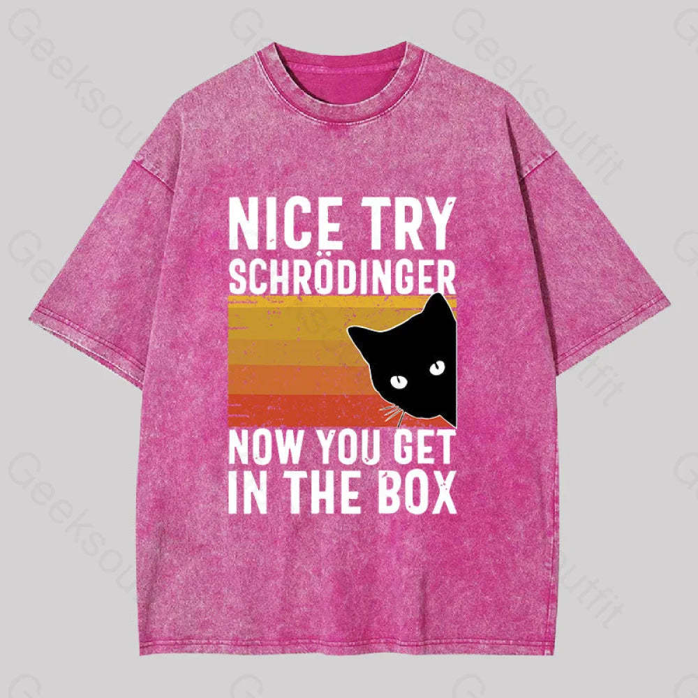 You Get Schrodinger?��s Cat In The Box Washed T-Shirt Rose Red / S