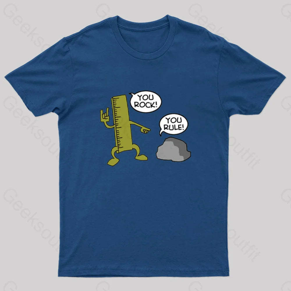 You Rock! Rule! Geek T-Shirt Navy / S