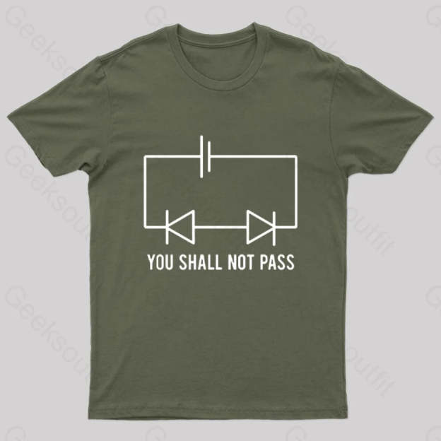 You Shall Not Pass Nerd T-Shirt Army Green / S
