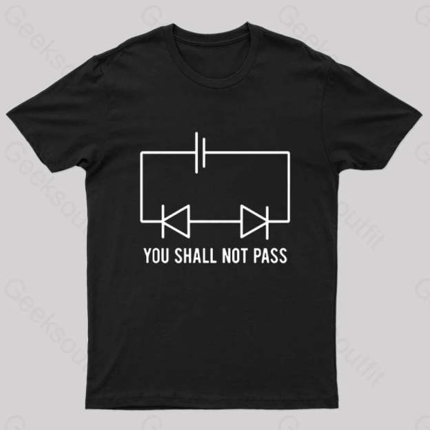 You Shall Not Pass Nerd T-Shirt Black / S
