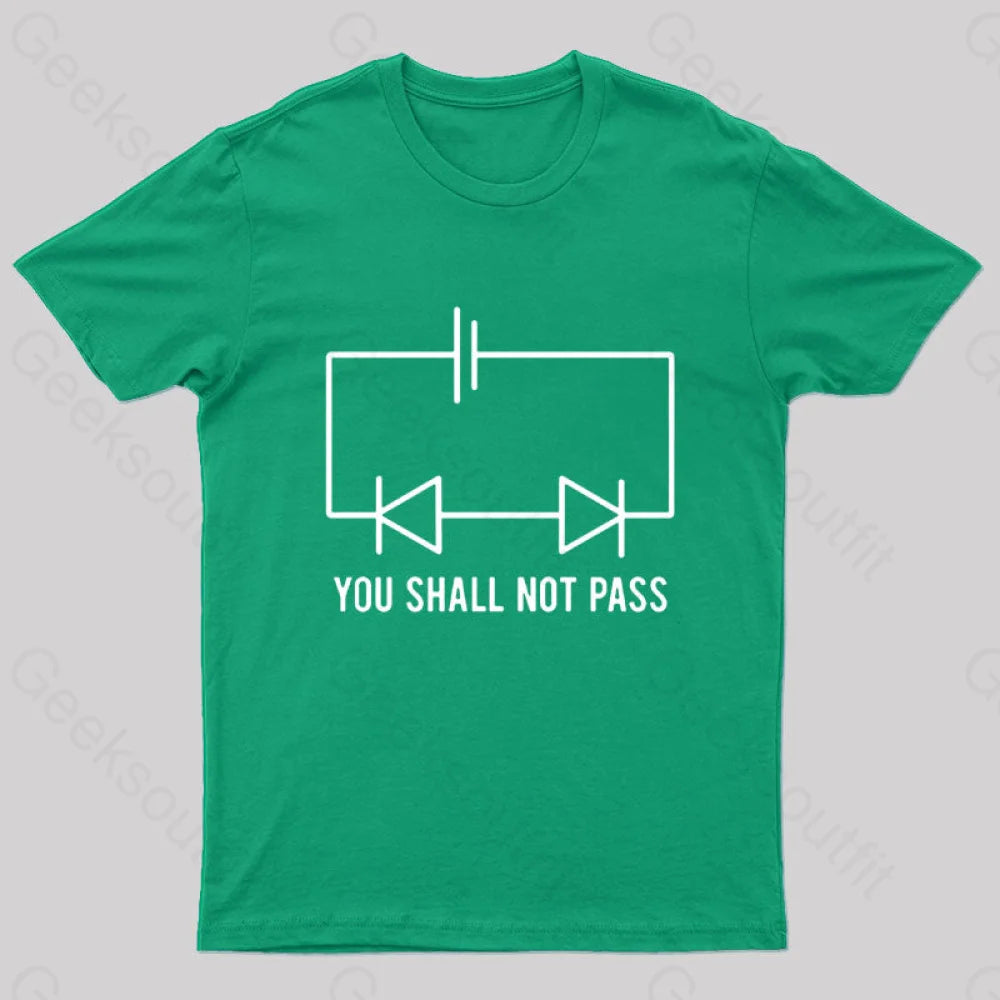 You Shall Not Pass Nerd T-Shirt Green / S