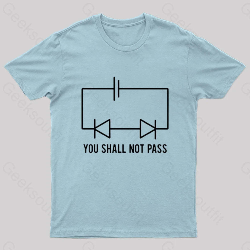 You Shall Not Pass Nerd T-Shirt Light Blue / S