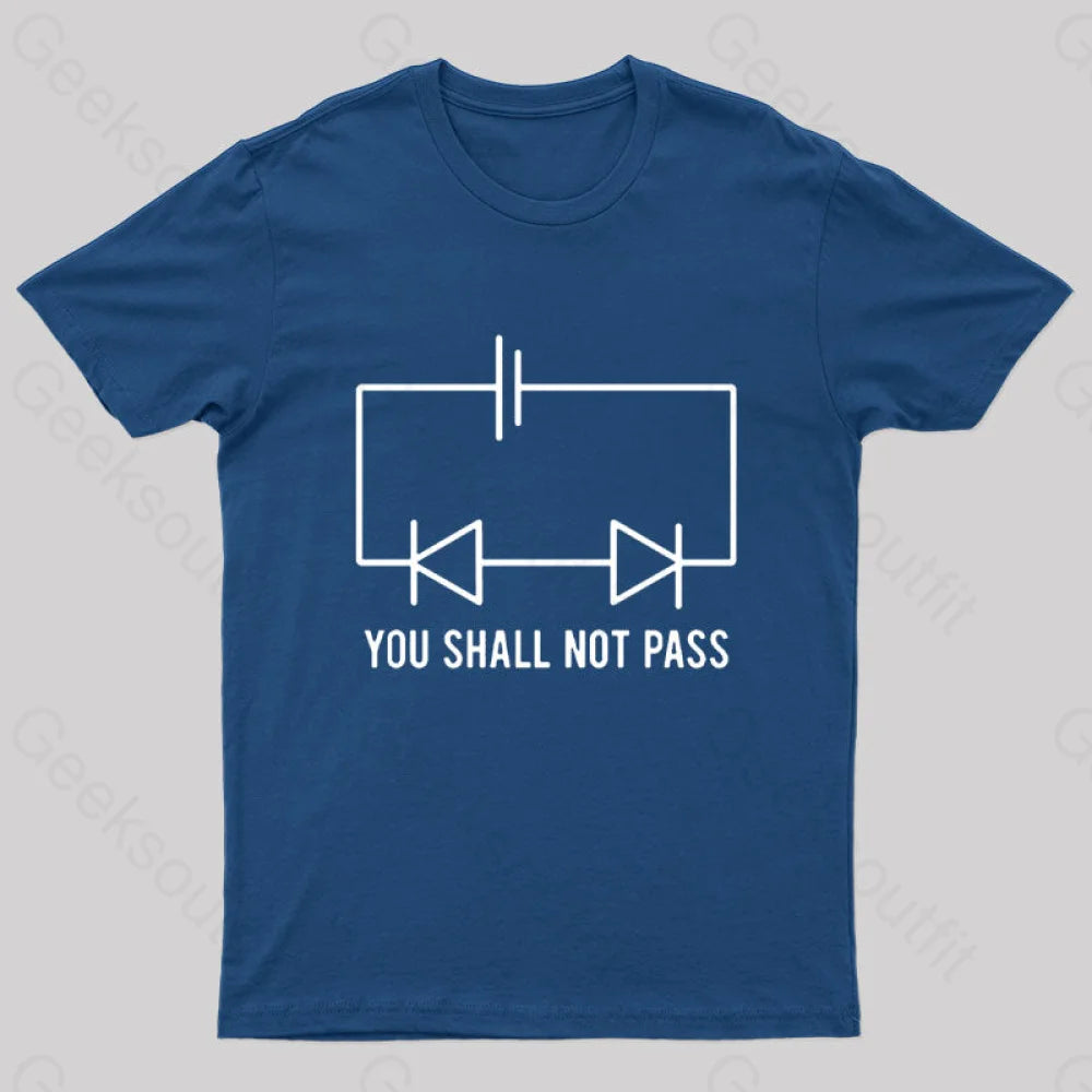 You Shall Not Pass Nerd T-Shirt Navy / S