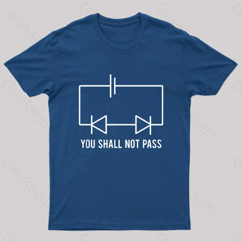 You Shall Not Pass Nerd T-Shirt Navy / S