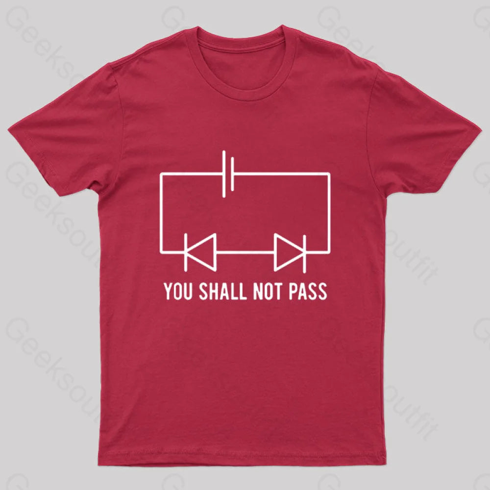 You Shall Not Pass Nerd T-Shirt Red / S