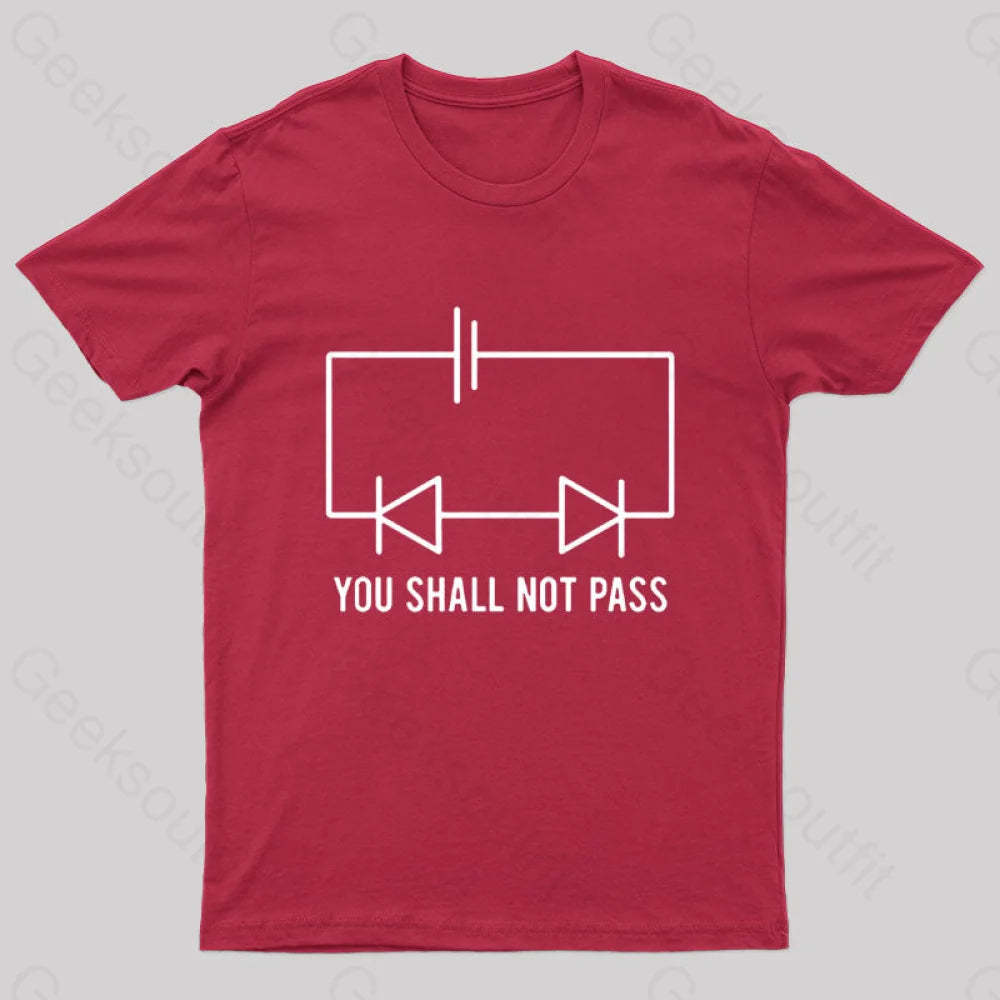 You Shall Not Pass Nerd T-Shirt Red / S
