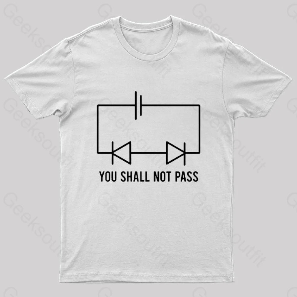 You Shall Not Pass Nerd T-Shirt White / S