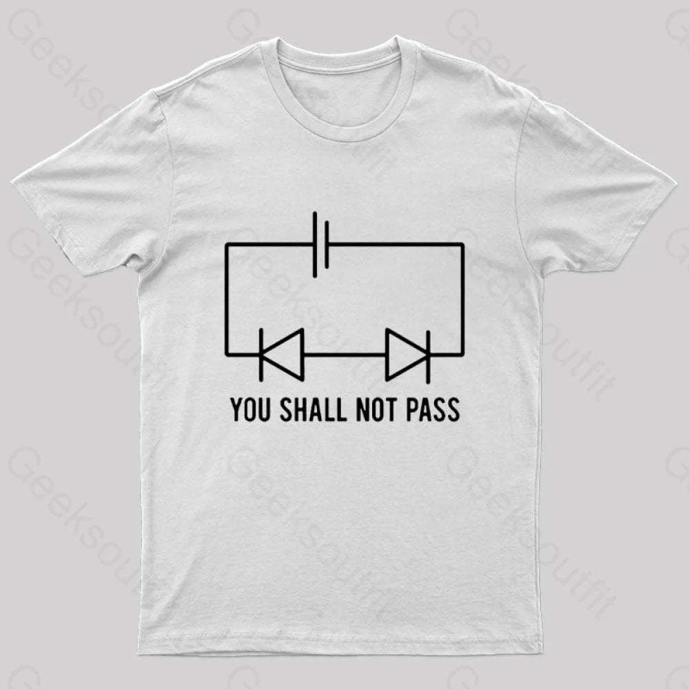You Shall Not Pass Nerd T-Shirt White / S