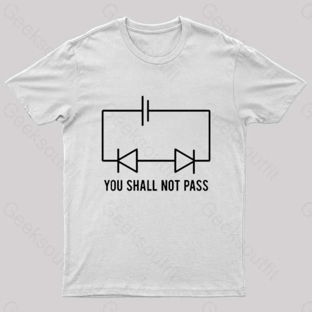 You Shall Not Pass Nerd T-Shirt White / S