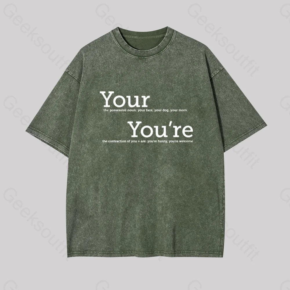 Your You?��re Grammar Geek Washed T-Shirt